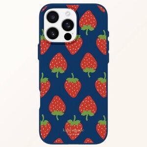Kate Spade- Strawberry iPhone 16 Protective Case- Magnets Work With MagSafe